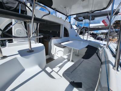 Deck of Arcane, a Lagoon 380 catamaran at Le Gosier, France