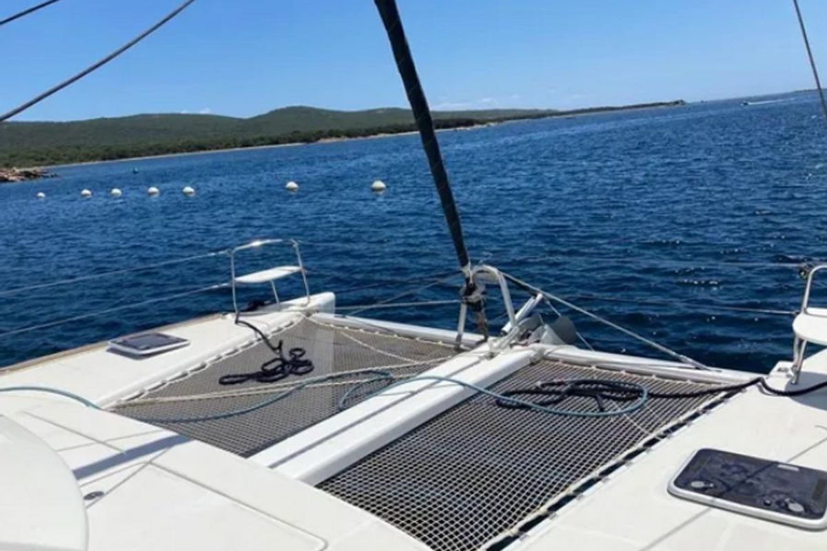 Deck of Arcane, a Lagoon 380 catamaran at Le Gosier, France