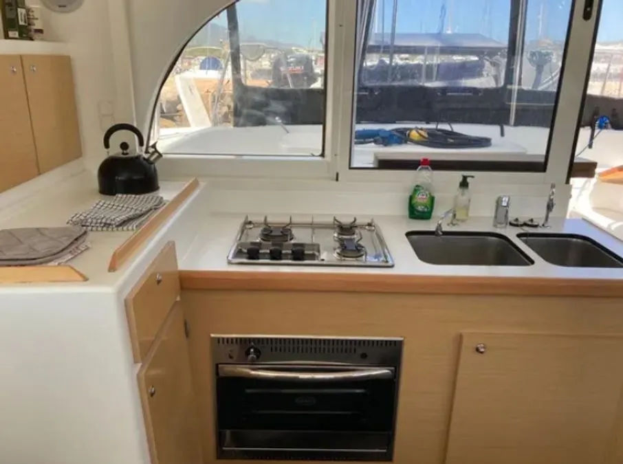 Galley of Arcane, a Lagoon 380 catamaran at Le Gosier, France