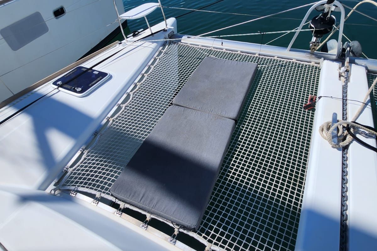 Deck of Arcane, a Lagoon 380 catamaran at Le Gosier, France