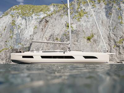 Exterior view of Luna, a Dufour 48 sailboat at Mytikas, Greece