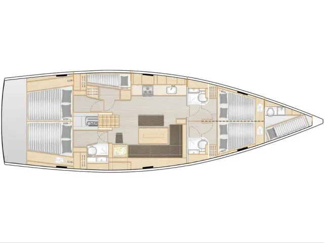 Floor plan of Big Blue, a Hanse Yachts Hanse 508 sailboat at Athens, Greece
