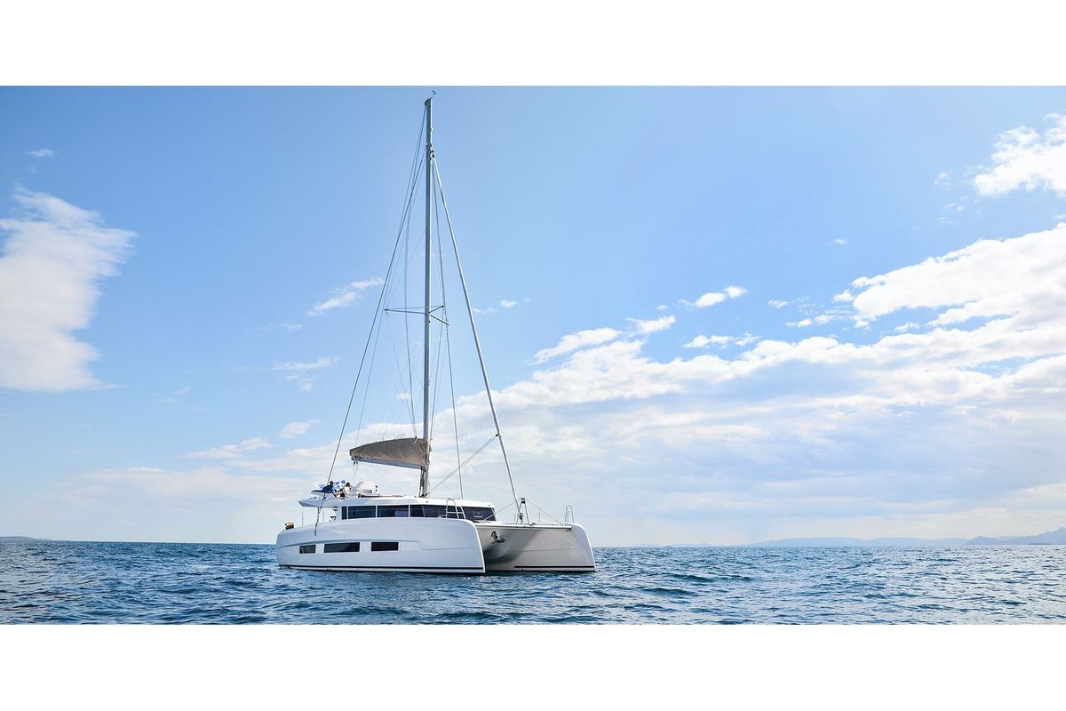 Exterior view of Asia, a Dufour Catamaran 48 catamaran at Tonnarella, Italy