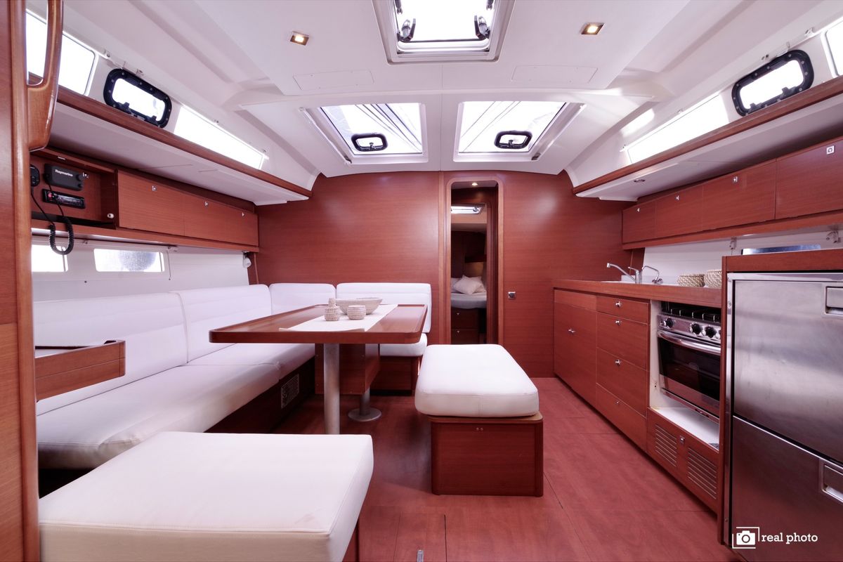 Salon of Asia - Solar Panel, a Dufour 460 Grand Large sailboat at Puntone di Scarlino, Italy