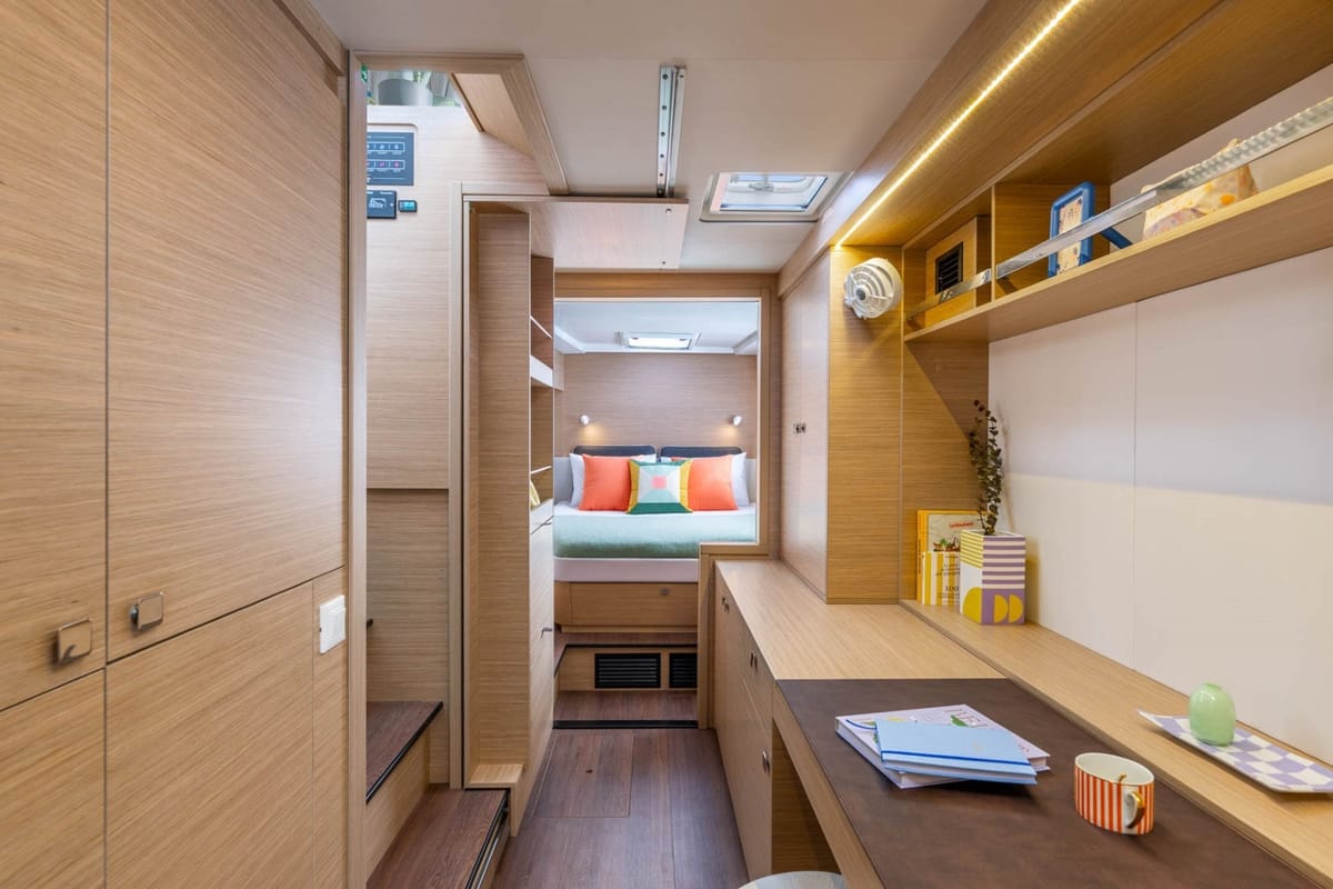 Cabin on Mh 78, a Lagoon 43 catamaran at Olbia, Italy