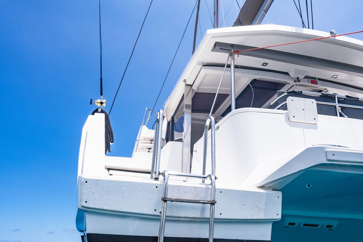 Exterior view of Premium +, a Bali 4.3 catamaran at Seychelles, Eden Island Marina, Seychelles