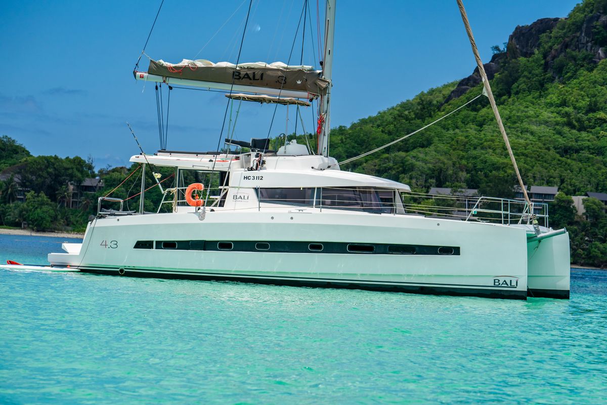 Exterior view of Premium +, a Bali 4.3 catamaran at Seychelles, Eden Island Marina, Seychelles