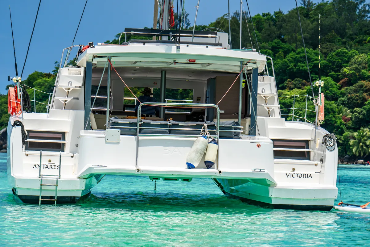 Exterior view of Premium +, a Bali 4.3 catamaran at Seychelles, Eden Island Marina, Seychelles