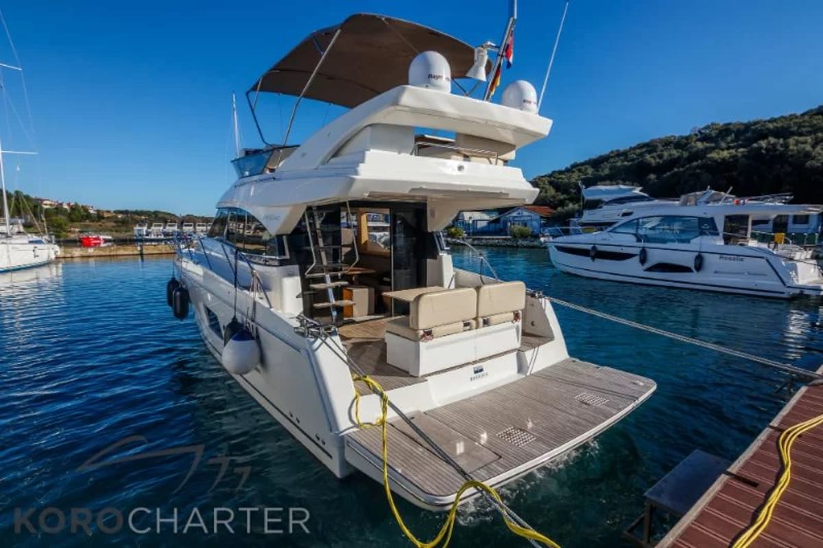 Alexander, a Bavaria Virtess 420 Fly yacht at Punat, Croatia