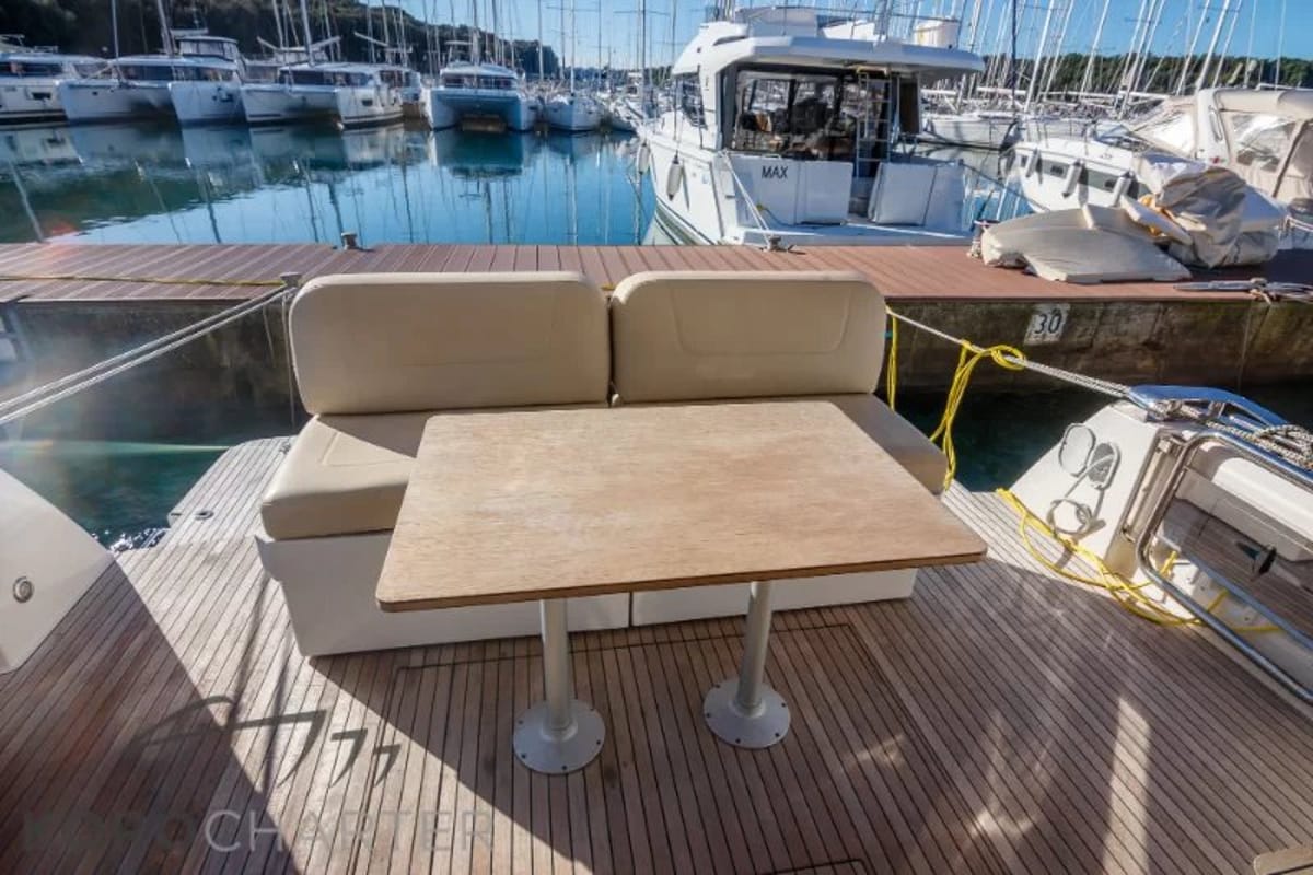 Alexander, a Bavaria Virtess 420 Fly yacht at Punat, Croatia