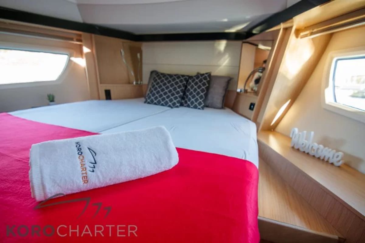 Alexander, a Bavaria Virtess 420 Fly yacht at Punat, Croatia