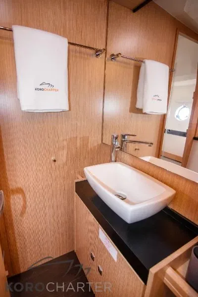 Alexander, a Bavaria Virtess 420 Fly yacht at Punat, Croatia