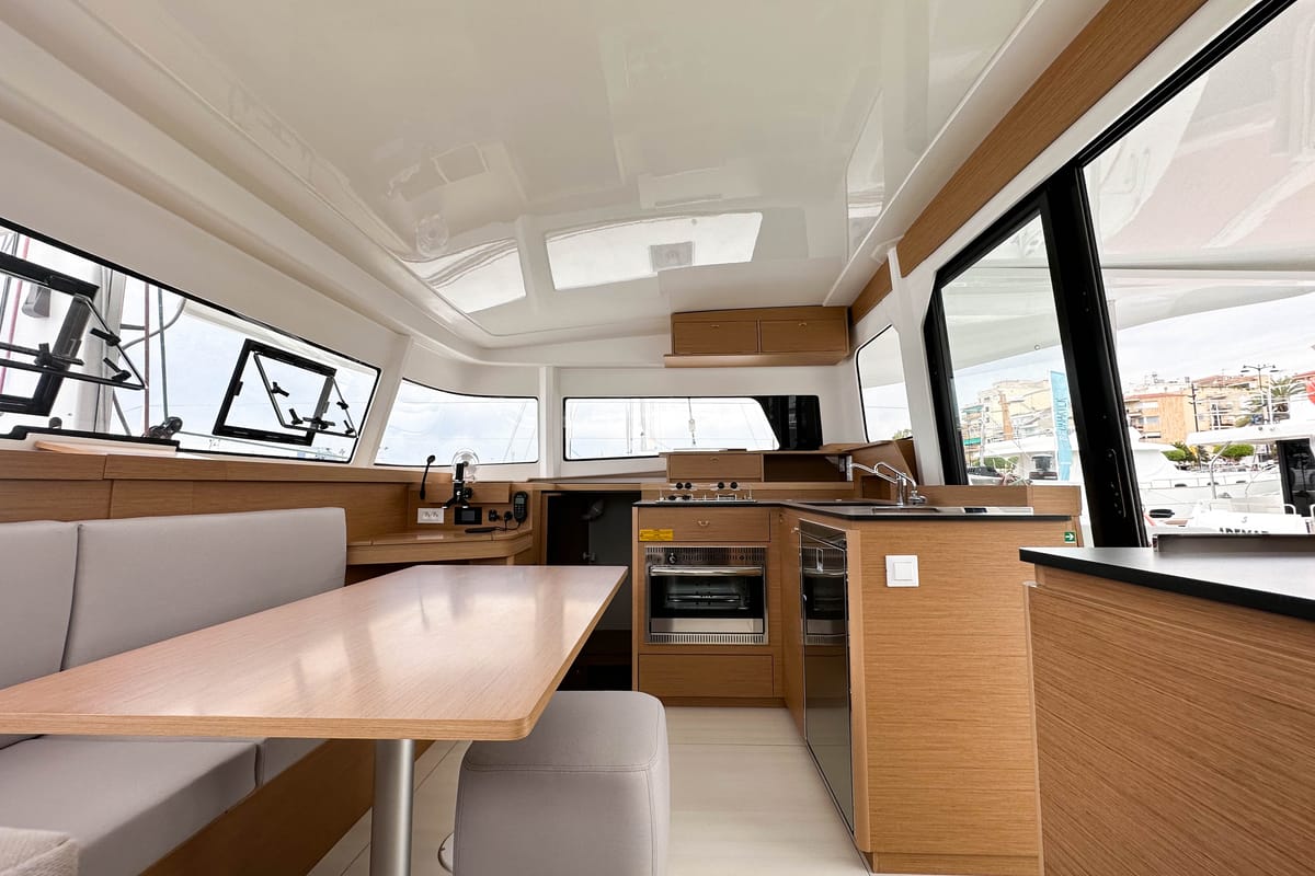 Salon of Ez Ukutu, a Excess 11 catamaran at Palma de Mallorca, Spain