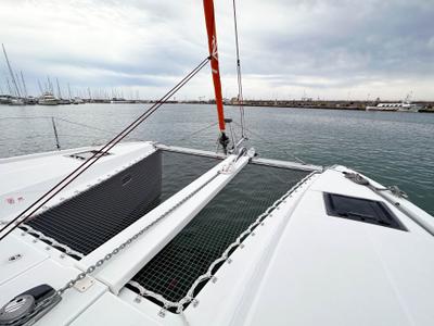 Deck of Ez Ukutu, a Excess 11 catamaran at Palma de Mallorca, Spain