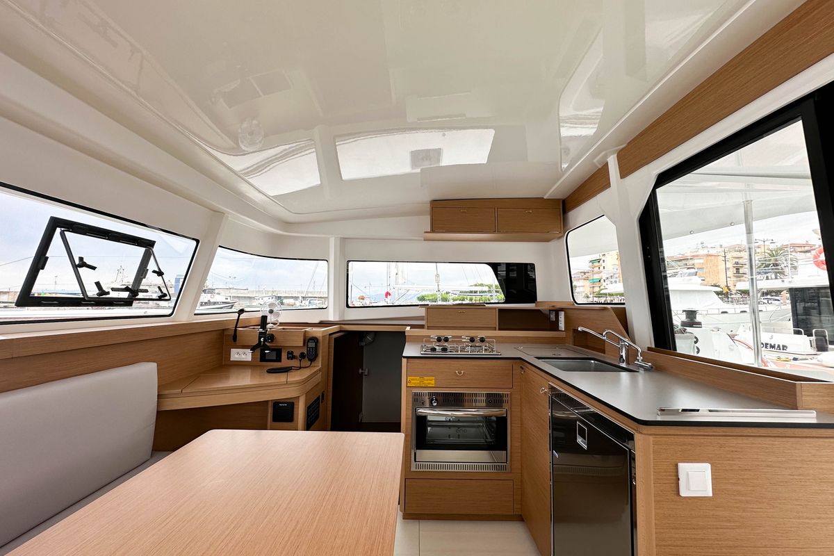 Galley of Ez Ukutu, a Excess 11 catamaran at Palma de Mallorca, Spain