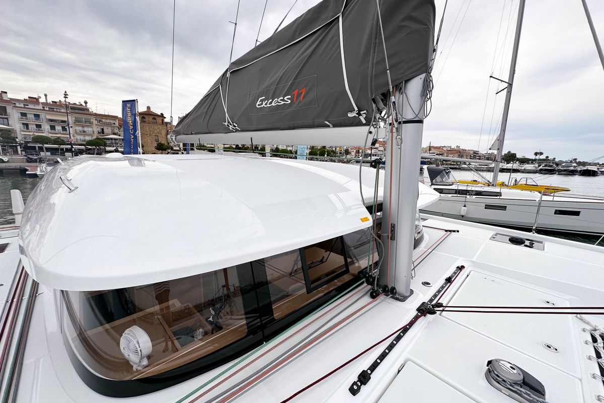 Deck of Ez Ukutu, a Excess 11 catamaran at Palma de Mallorca, Spain