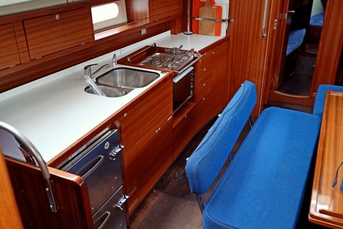 Galley of Athaman, a Delphia Yachts Delphia 47 sailboat at Gdańsk, Poland