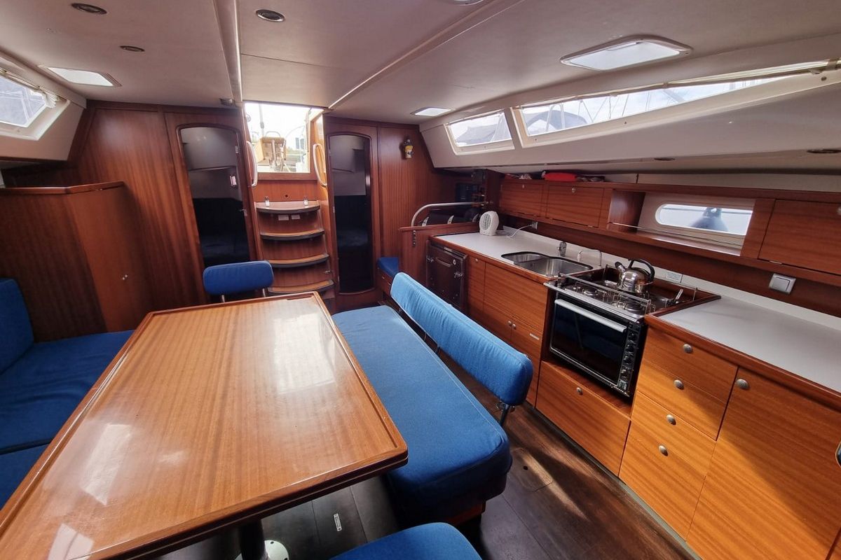 Salon of Athaman, a Delphia Yachts Delphia 47 sailboat at Gdańsk, Poland
