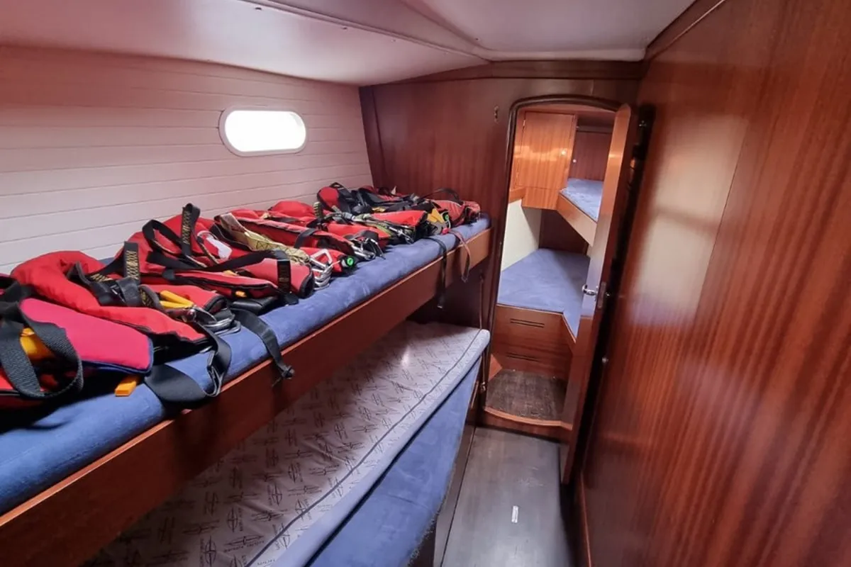 Cabin on Athaman, a Delphia Yachts Delphia 47 sailboat at Gdańsk, Poland