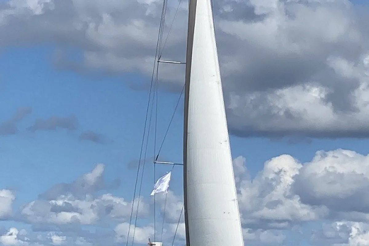 Exterior view of Athaman, a Delphia Yachts Delphia 47 sailboat at Gdańsk, Poland
