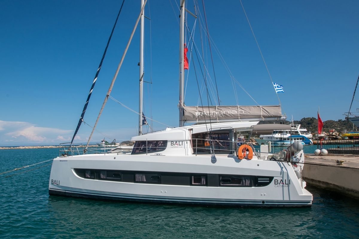 Exterior view of Skiouros II, a Bali Catspace catamaran at Municipal Unit of Ellomenos, Greece