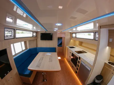 Salon of Nautika 1300 Royal, a Delphia Yachts Nautika 1300  motorboat at Wilkasy, Poland