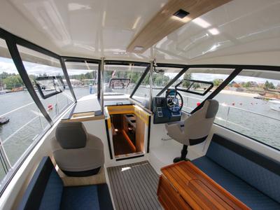 Cockpit of Nautika 1300 Royal, a Delphia Yachts Nautika 1300  motorboat at Wilkasy, Poland