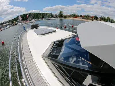 Deck of Nautika 1300 Royal, a Delphia Yachts Nautika 1300  motorboat at Wilkasy, Poland
