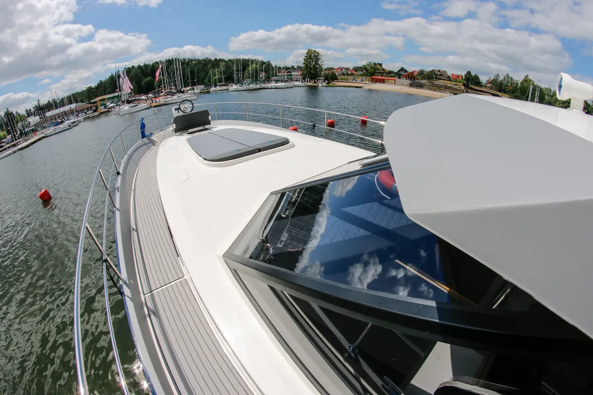 Deck of Nautika 1300 Royal, a Delphia Yachts Nautika 1300  motorboat at Wilkasy, Poland