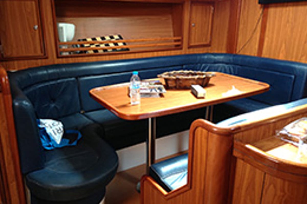 Salon of Stavroula, a Ocean Star 51.2 sailboat at Athens, Greece