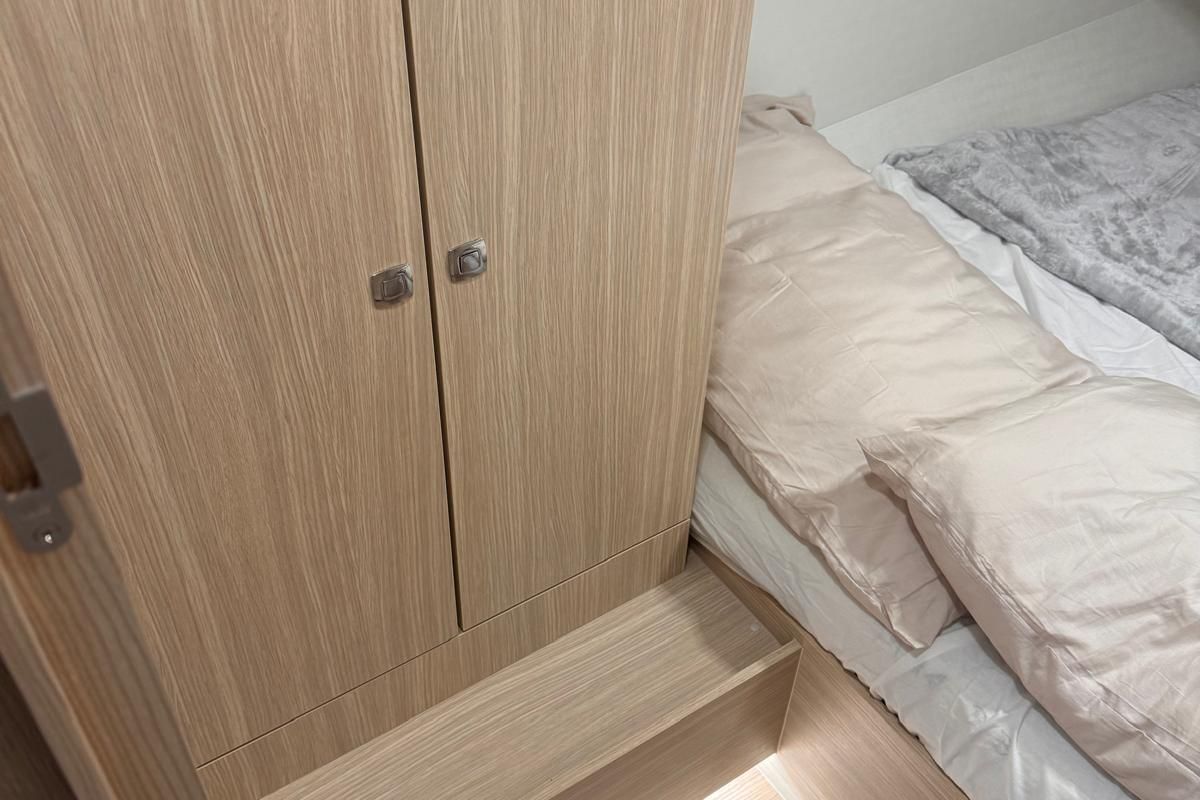 Cabin on ALAS, a Northman Maxus 35 sailboat at Capo d'Orlando, Italy