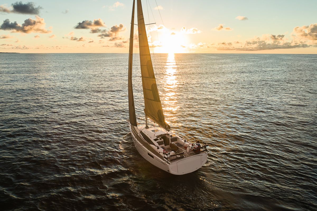 Exterior view of ALAS, a Northman Maxus 35 sailboat at Capo d'Orlando, Italy