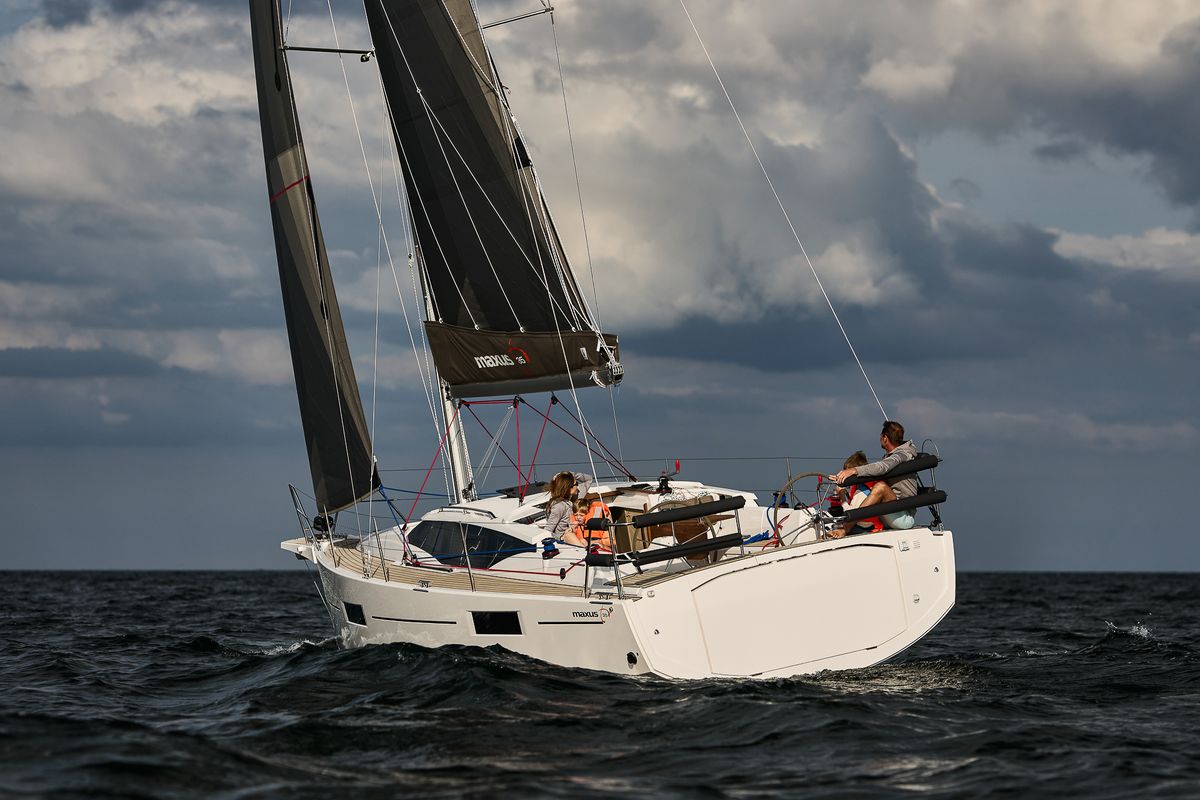 Exterior view of ALAS, a Northman Maxus 35 sailboat at Capo d'Orlando, Italy