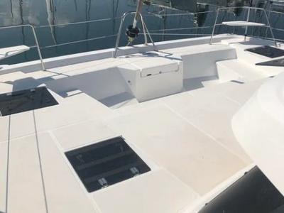 Deck of Samothraki 1, a Bali Catspace catamaran at Municipal Unit of Lefkada, Greece