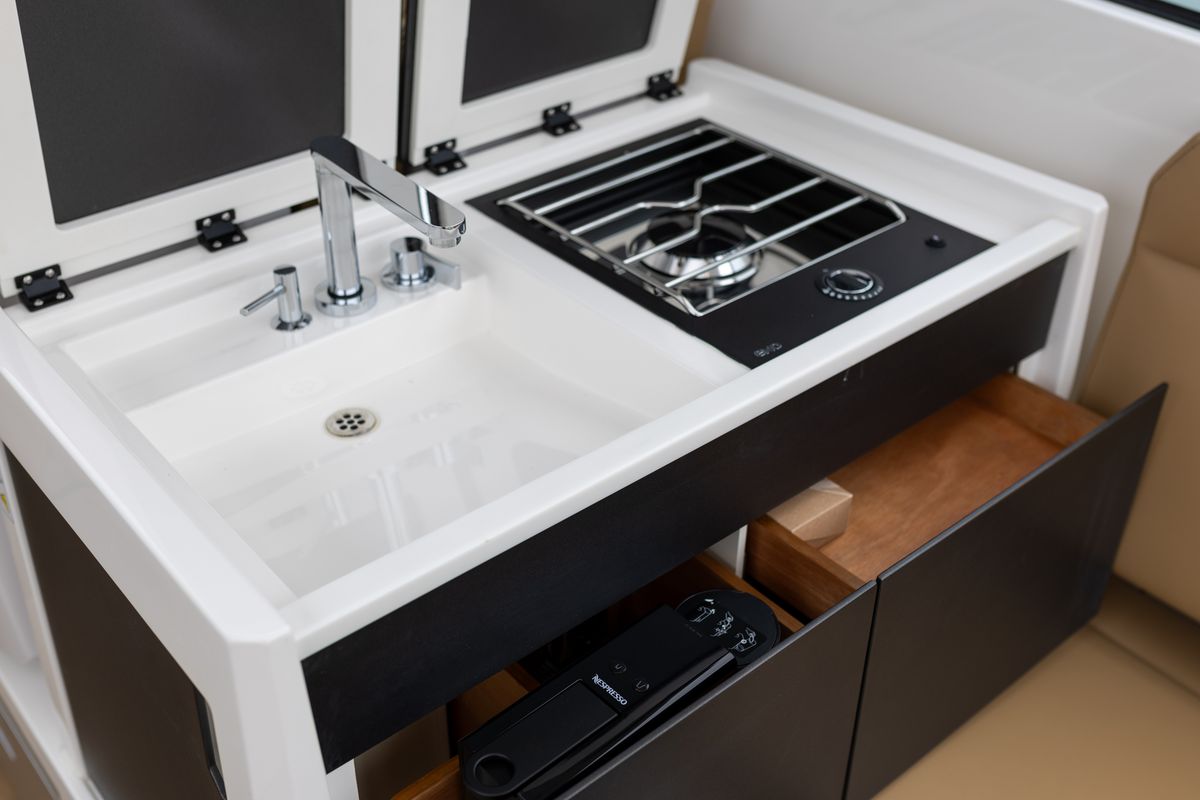 Galley of XPOWER 33, a X-Yachts X Power 33C motorboat at Split, Croatia