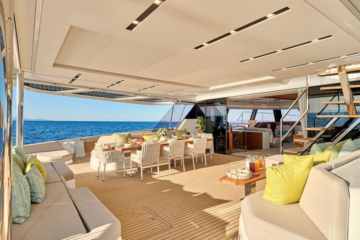 Magic Moments, a Fountaine Pajot Thira 80 catamaran at Central Abaco, Bahamas