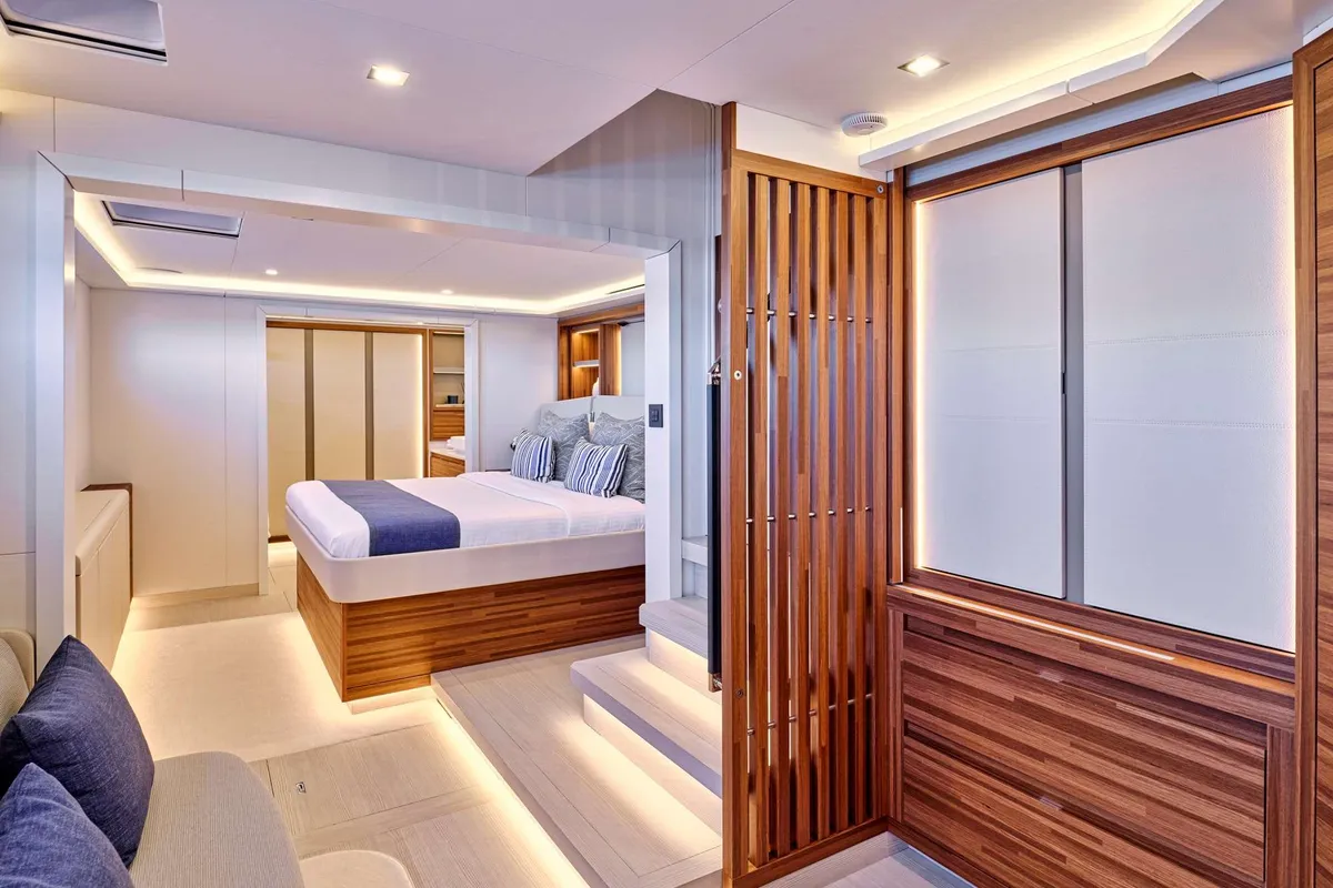 Magic Moments, a Fountaine Pajot Thira 80 catamaran at Central Abaco, Bahamas