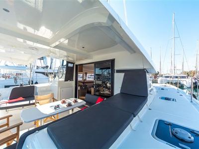 Deck of Aria, a Lagoon 42 catamaran at Volos Municipality, Greece