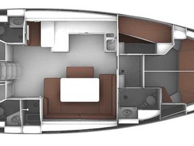 Floor plan of Vivi, a Bavaria 51 Cruiser sailboat at Municipal Unit of Lefkada, Greece
