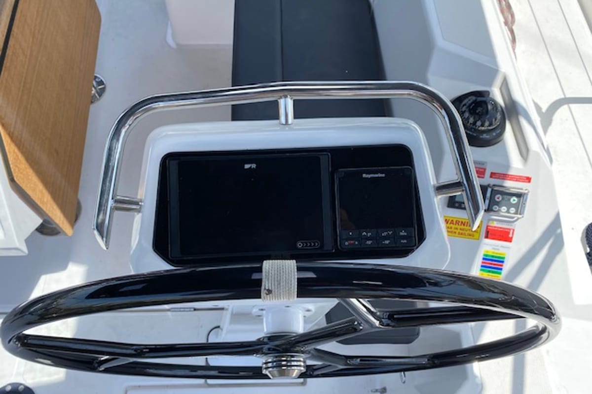 Cockpit of Kalispera, a Bavaria C42 sailboat at Athens, Greece
