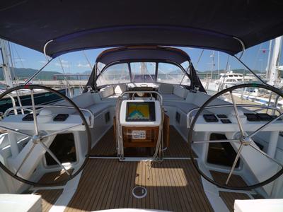 Cockpit of Summerdream, a Jeanneau 57 sailboat at Marmaris, Turkey