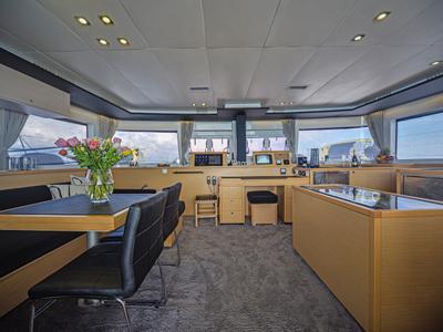 Salon of Avra, a Lagoon 560 S2 catamaran at Athens, Greece