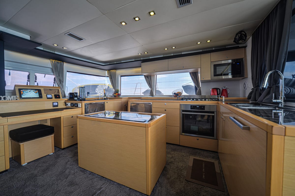 Galley of Avra, a Lagoon 560 S2 catamaran at Athens, Greece