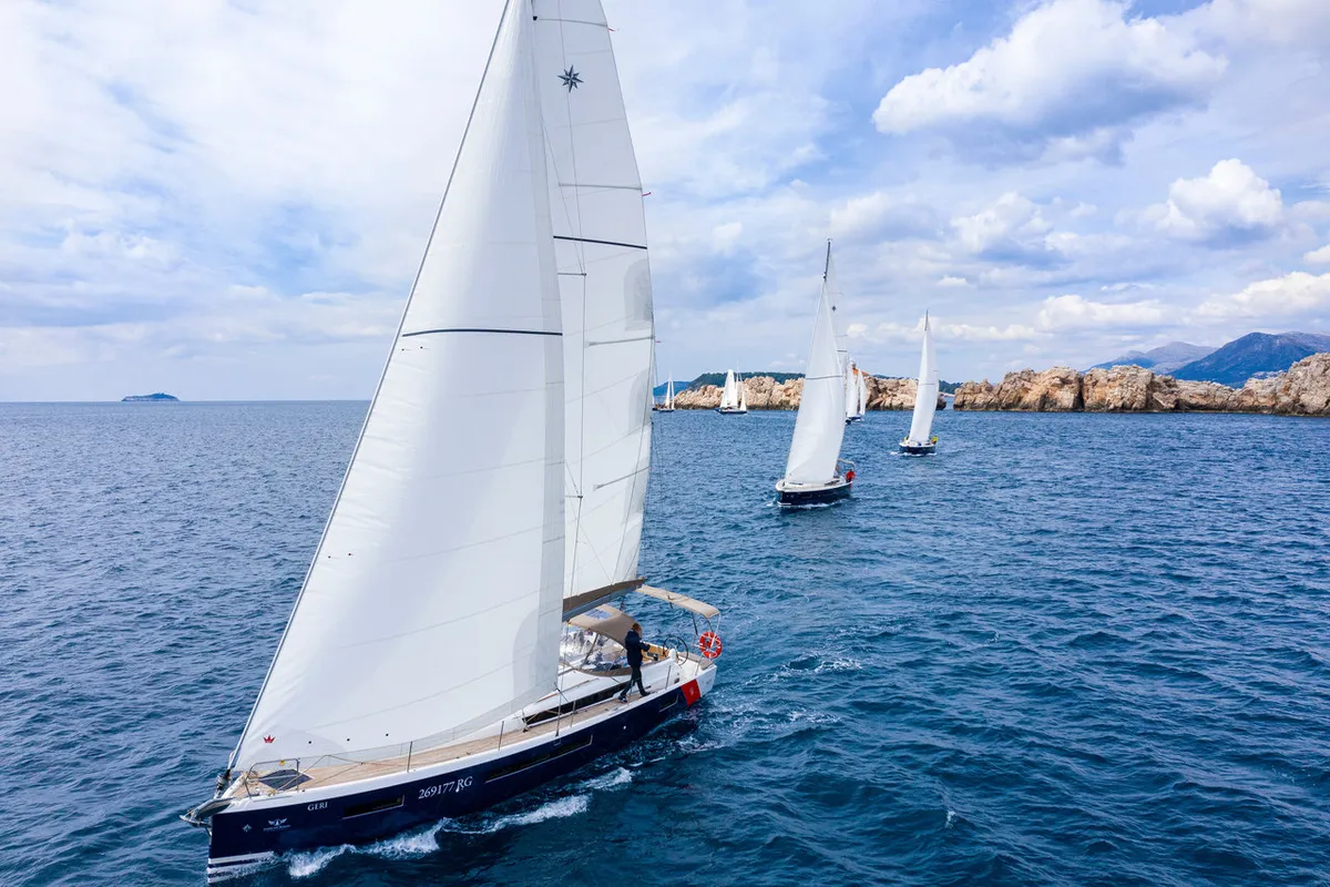 Exterior view of Donar, a Jeanneau Sun Odyssey 490 sailboat at Primošten, Croatia