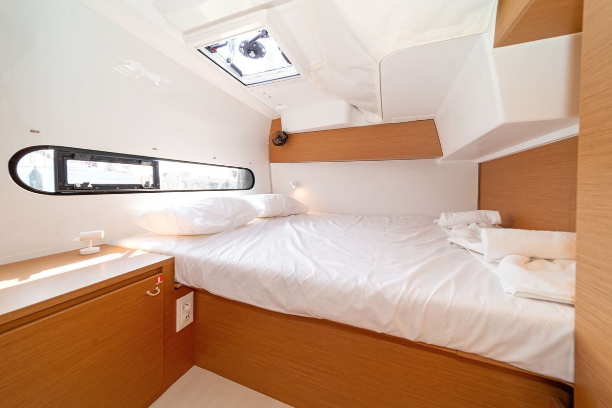 Cabin on One Kiss, a Excess 11 catamaran at Municipal Unit of Lefkada, Greece