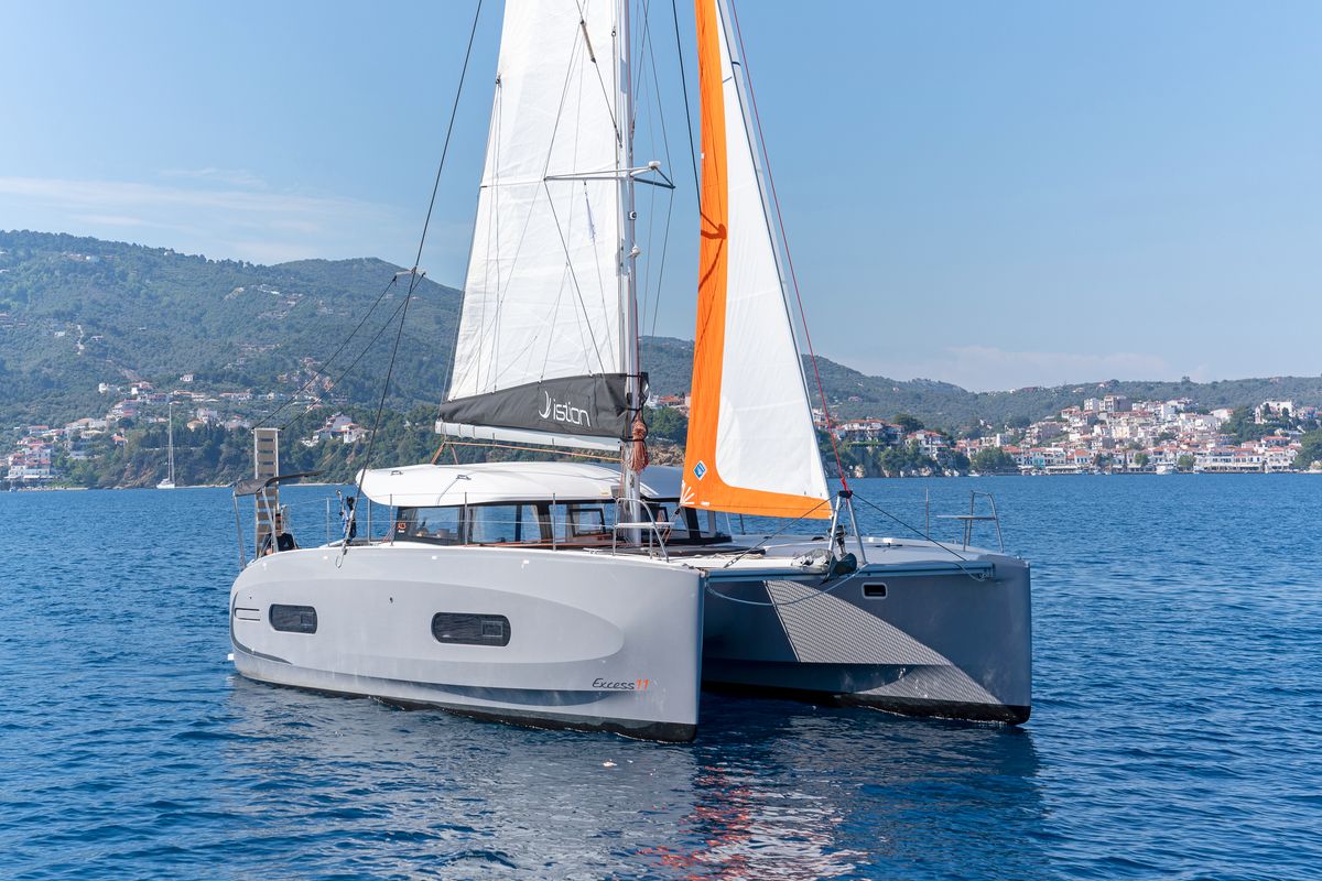 Exterior view of One Kiss, a Excess 11 catamaran at Municipal Unit of Lefkada, Greece