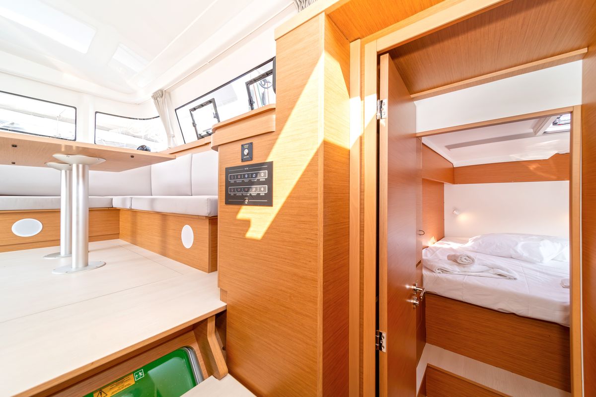 Salon of One Kiss, a Excess 11 catamaran at Municipal Unit of Lefkada, Greece