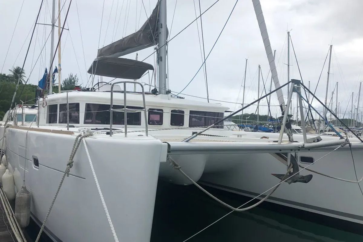 Exterior view of Lorena, a Lagoon 450 catamaran at Alameda, United States