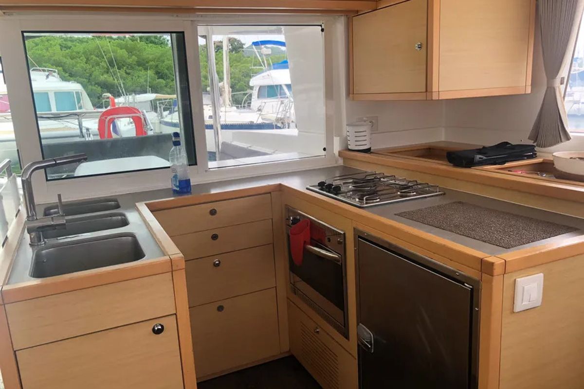 Galley of Lorena, a Lagoon 450 catamaran at Alameda, United States
