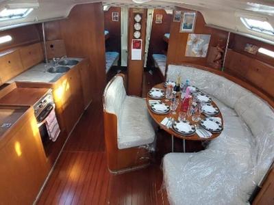Salon of Edisa, a Beneteau First 45 F5 sailboat at Municipal Unit of Rhodes, Greece